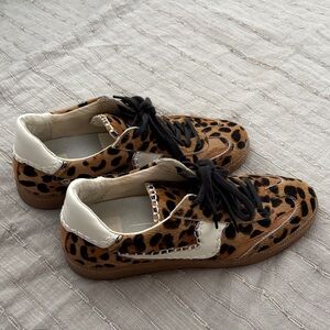 Dolce Vita Leopard Print Sneakers with Black and White Accents